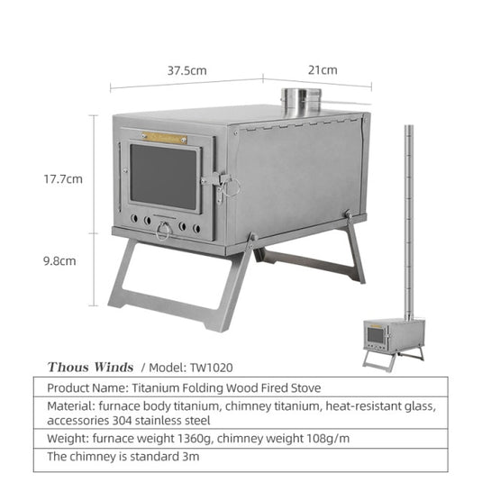 Ultralight Portable Titanium Wood Stove