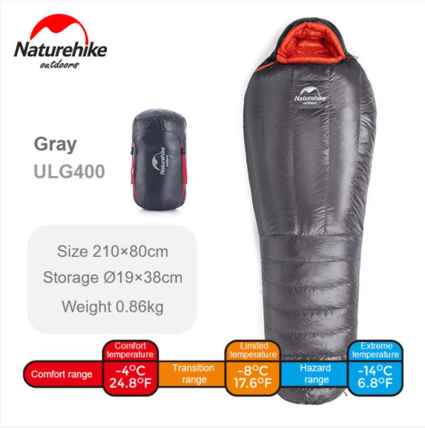 Load image into Gallery viewer, Naturehike Mountain Valley Mummy Comfort Goose Down Sleeping Bag
