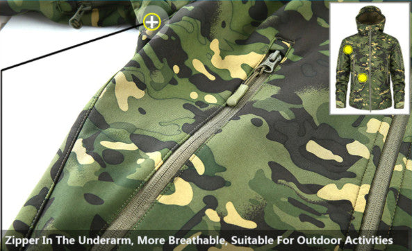 Load image into Gallery viewer, Men&#39;s Outdoor Waterproof Soft Shell Hooded Tactical Jacket
