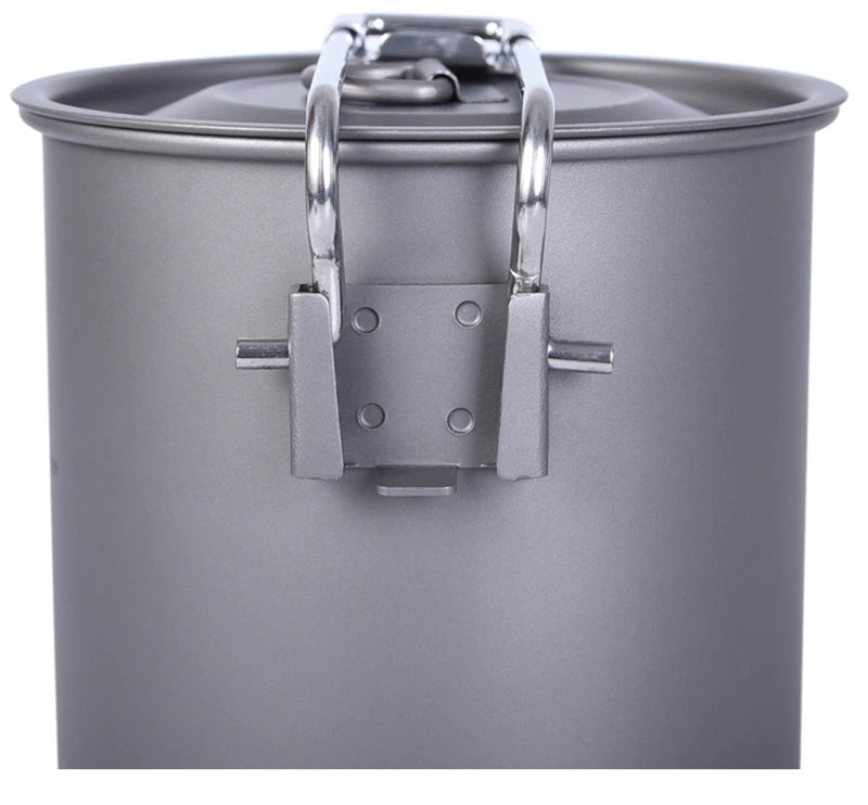 Load image into Gallery viewer, 800-900mL Titanium Pot with Lid Folding Handle
