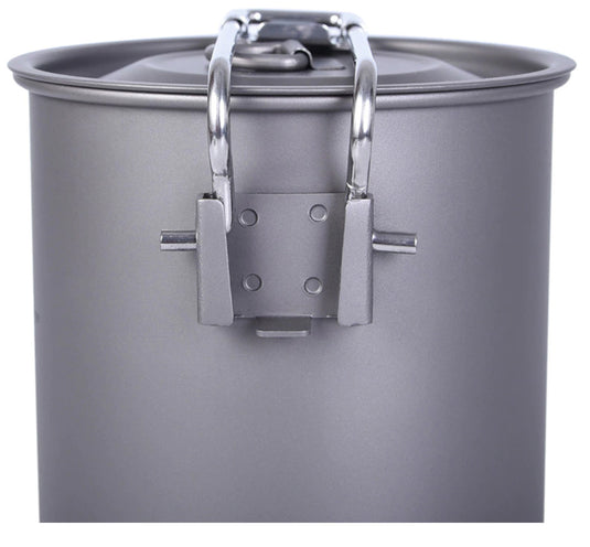 800-900mL Titanium Pot with Lid Folding Handle