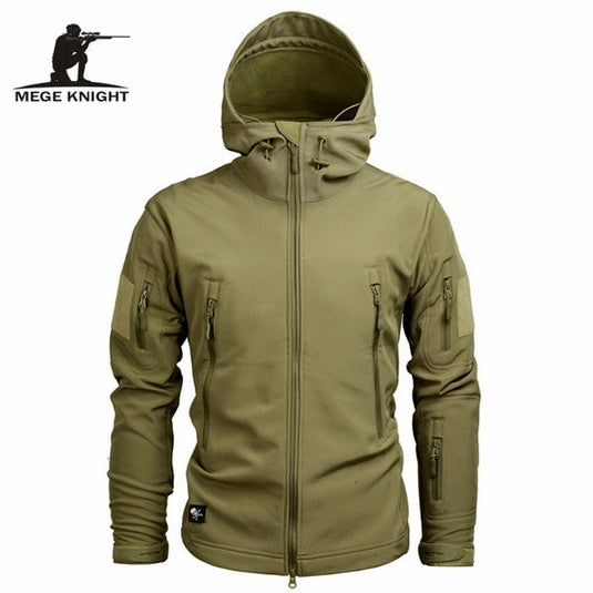 Men's Outdoor Waterproof Soft Shell Hooded Tactical Jacket –  RedSquirrelBushCraft
