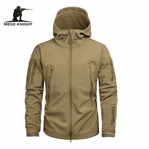 Men's Outdoor Waterproof Soft Shell Hooded Tactical Jacket