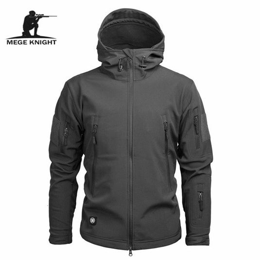 Men's Outdoor Waterproof Soft Shell Hooded Tactical Jacket