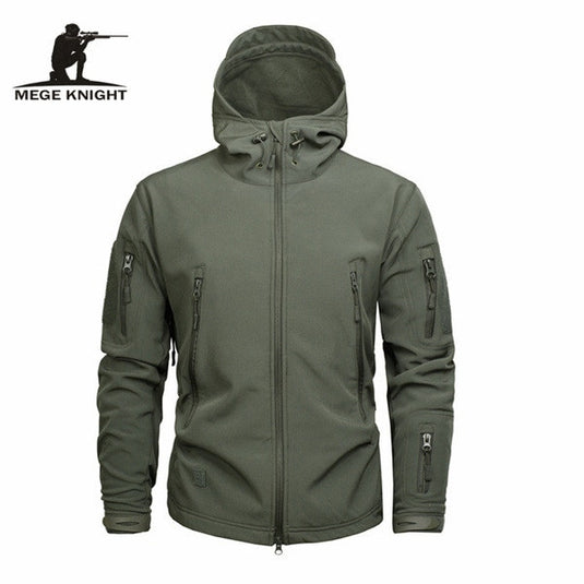 Men's Outdoor Waterproof Soft Shell Hooded Tactical Jacket