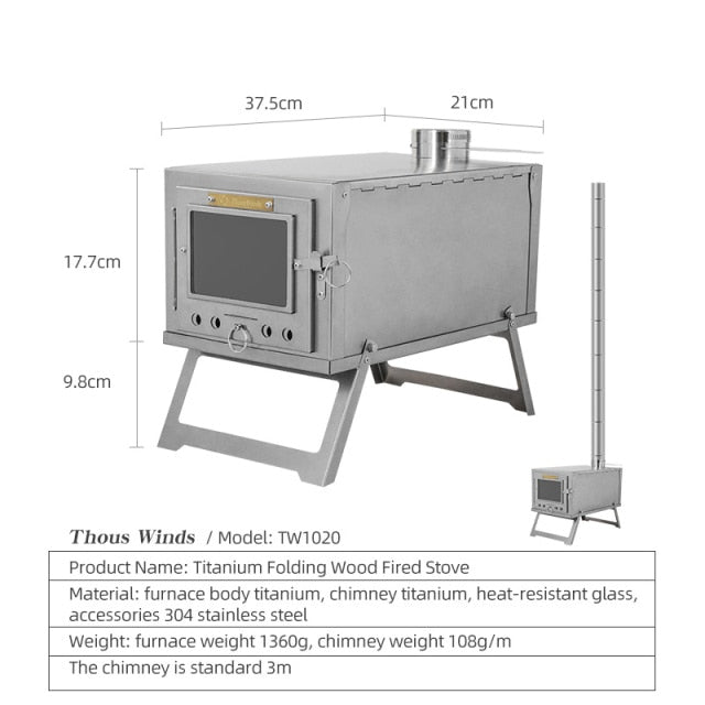 Load image into Gallery viewer, Ultralight Portable Titanium Wood Stove
